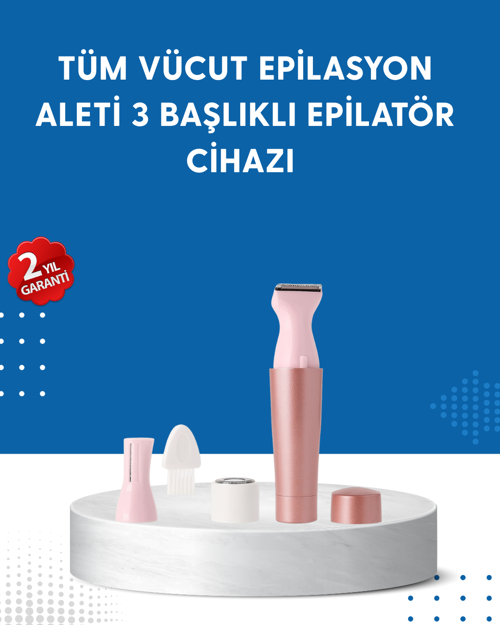 ASTRALTECH 3 Başlıklı Taşınabilir Yüz ve Vücut Tüy Alma Makinesi