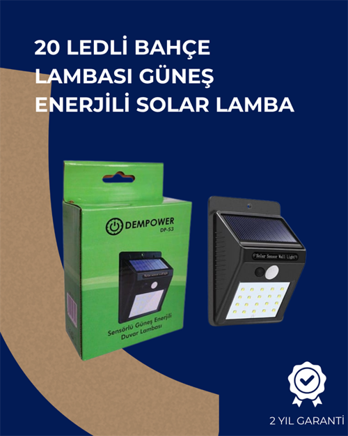 ASTRALTECH Solar Enerjili 20 LED Duvar Lambası | Hareket Sensörlü, Su Geçirmez, Kablo Gerektirmez