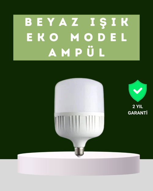 ASTRALTECH Şarjlı LED Torch Ampul 30 Watt Beyaz Işık Enerji Tasarruflu