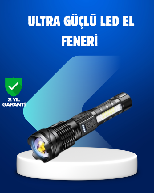 ASTRALTECH Güçlü LED El Feneri Şarj Edilebilir Çok Modlu