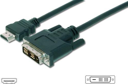 HDMI &lt;-&gt; DVI-D Adaptörü, HDMI Tip A Erkek - DVI-D (18+1) Erkek, 3 metre, HDMI 1.3, UL, siyah r