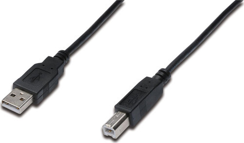 USB 2.0 Bağlantı Kablosu, USB A Erkek - USB B Erkek B, 1.8 metre, AWG 28, USB 2.0 uyumlu, UL, siyah