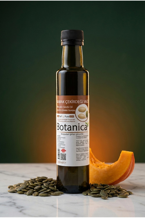 %100 Saf Kabak Çekirdeği Yağı Soğuk Sıkım Besleyici Doğal Bitkisel Ekonomik Aile Boyu 250 ml