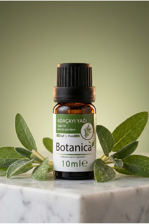 %100 Saf Adaçayı Yağı Kepek Önleyici Saç Derisi Bakımı Doğal Rahatlatıcı Bitkisel Damla 10 ml