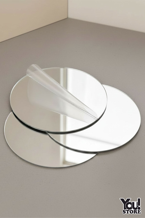 Gümüş Renkli Yapışkanlı Aynalı Silver Pleksi Levha 20 Cm Çapında