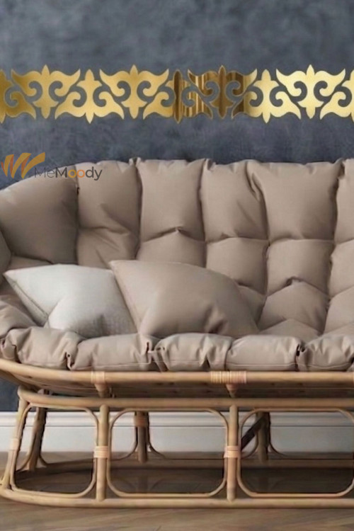 Dekoratif Yapışkanlı Süs Bordür Pleksi Ayna Antre Duvar Tavan 9X5Cm 20 Adet Gold