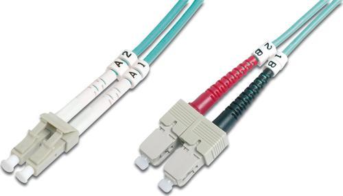 LC-SC Fiber Optik Patch Kablo, 10 metre, Multimode, Duplex, 50/125, OM3