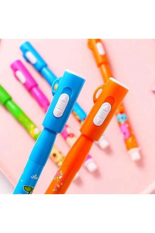 12 'Li Set Görünmez Işıklı Kalem İnvisible Pen Hediyelik Oyuncak İlginç Oyuncaklar Şaka Malzemesi