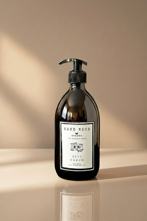 Modern Amber Cam Sıvı Sabun Şisesi 500 Ml Sabunluk Hand Wash