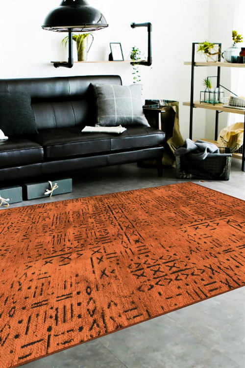 Vadi Şönil Maun Rengi Modern Makine Dokuma Halı-8010