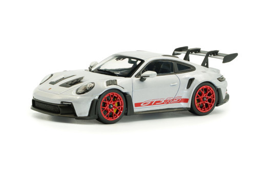 S4314802 1/43 Porsche 911 (992) GT3 RS – Ice Grey Metallic w/Pyro Red – 2023