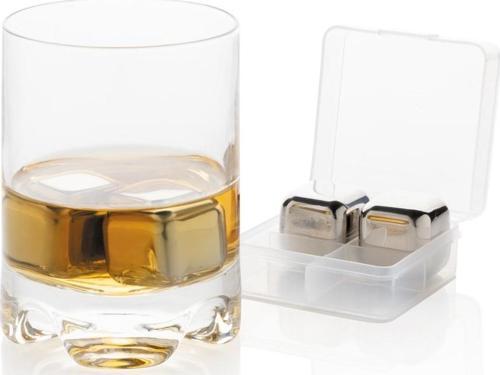 4'lü Çelik Metal Gold Kaplama Viski Taşı Soğutma Buz Küpü