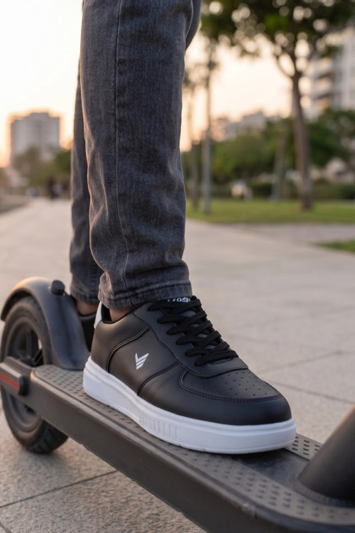 Premium Serisi Siyah- Beyaz Taban Unısex Sneaker – Günlük Spor Ayakkabı