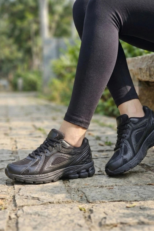 Glow Retro Unisex Antrenman ve Yürüyüş Ayakkabısı - Siyah