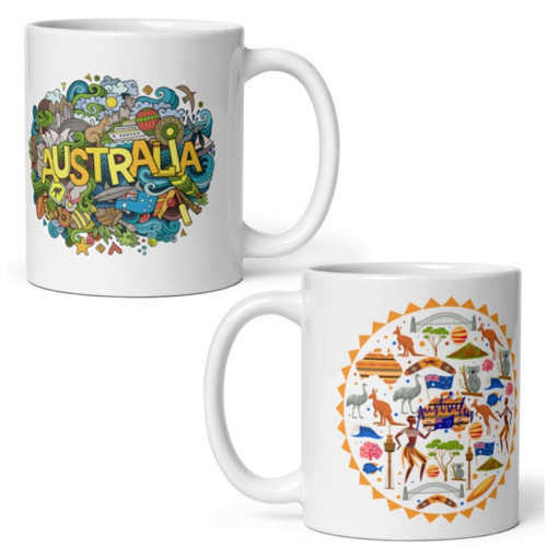 Avustralya Kupa Bardak 2 Adet Seyahat Hatıra Australia Mug