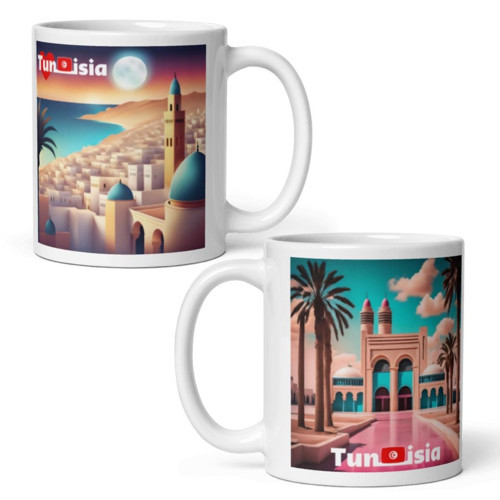 Tunus Kupa Bardak 2 Adet Seyahat Hatıra Tunisia Mug