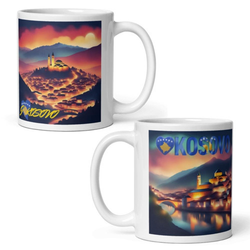 Kosova Kupa Bardak 2 Adet Seyahat Hatıra Kosovo Mug