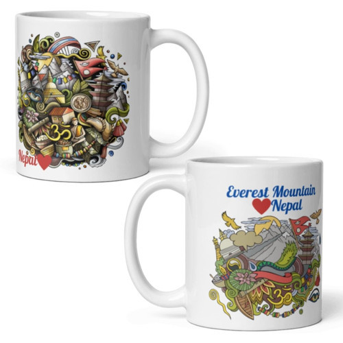 Nepal Kupa Bardak 2 Adet Seyahat Hatıra Nepal Mug