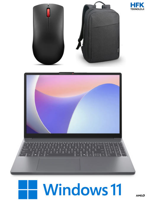 Ideapad Slim 3 Amd Ryzen 7 7735HS 16GB 512GB SSD 15.3" IPS Windows 11 Pro + Çanta + Mouse