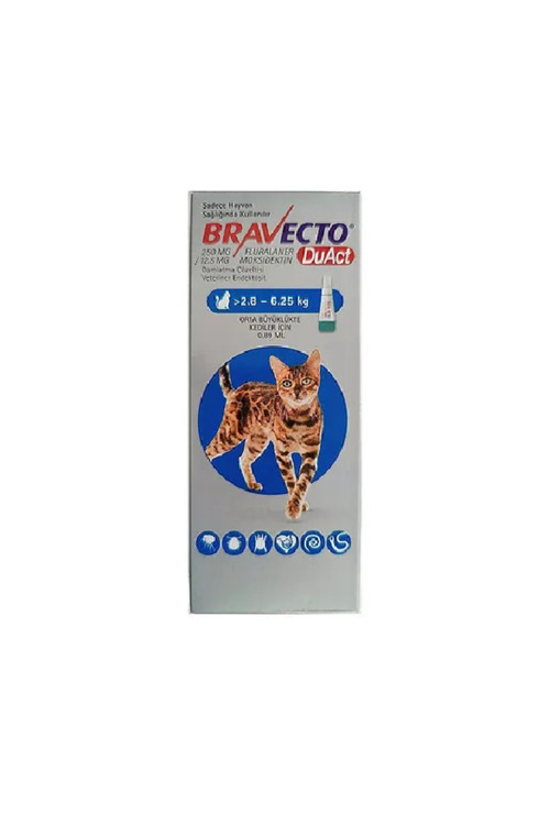 DU-ACCT Kedi 2.8 - 6.25 kg Orta Büyüklükte Kediler İçin 0,89 ml Damla