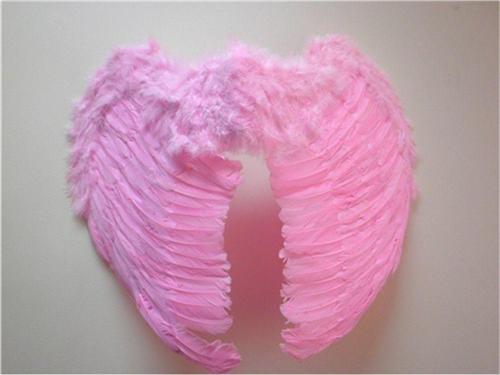 Mega Boy Pembe Renk Tüylü Melek Kanadı 100x85 cm