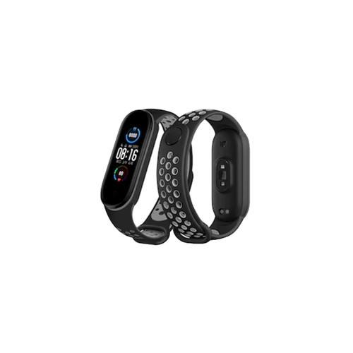 Xiaomi Mi Band 6 Spor Delikli Kordon (saat Değildir) - Siyah-gri