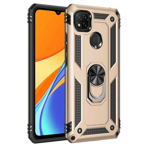 Xiaomi Redmi 9c Kılıf Sofya Yüzüklü Silikon Kapak - Gold