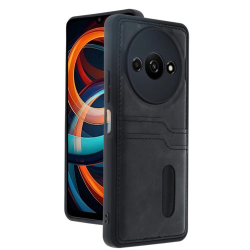 Xiaomi Redmi A3 4g Kılıf Sara Kartvizitli Deri Kılıf - Siyah