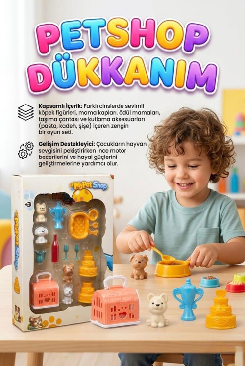 Petshop Dükkanım İnteraktif Oyun Seti - 13 Parça Köpek Figürleri ve Aksesuar Dünyası