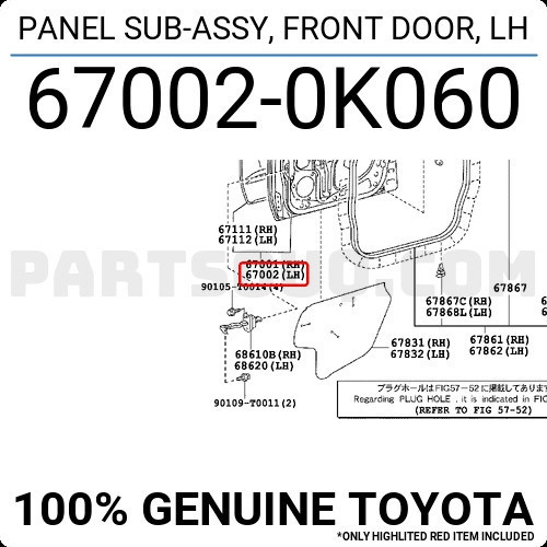 Toyota Hilux Ön Kapı Sol 2005 (Oem No: 670020K060)