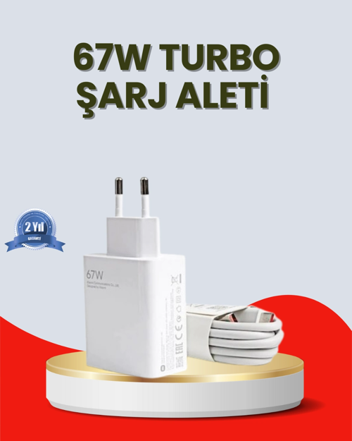 67 Watt Hızlı Şarj Adaptörü Redmi 9 10 12C Uyumlu