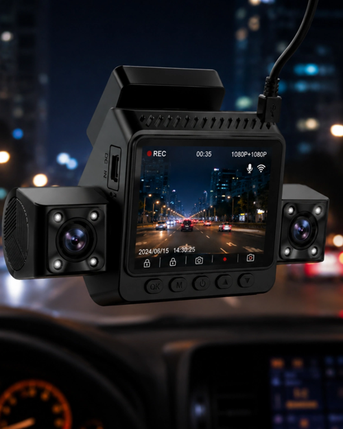 İthalat® Araç İçi Güvenlik Kamerası 4 Lensli Full Hd Kayıt Destekli Sistem
