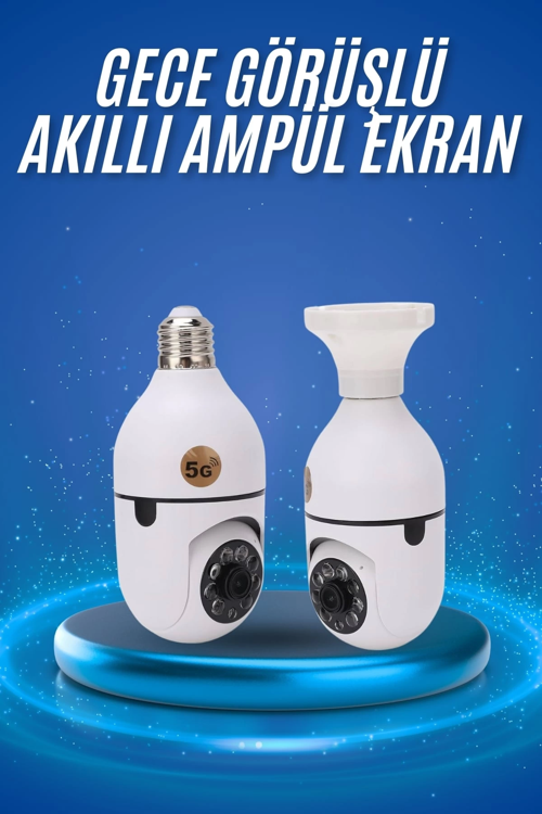İthalat® Gece Görüşlü Akıllı Dönebilen Ev Kamerası Ampül Kamera