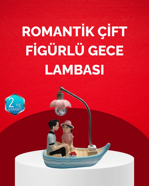 İthalat® Sevgililer Günü İçin Romantik Çift Figürlü Dekoratif Gece Lambası