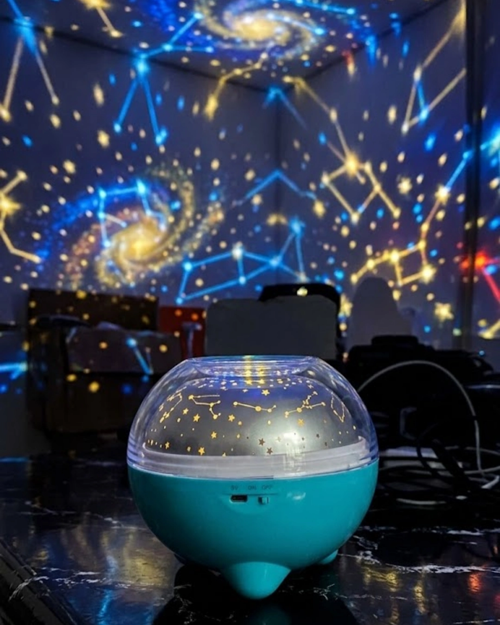 İthalat® Çok Renkli Led Yıldız Projektör Gece Lambası Bluetooth Müzik Çalar Kumandalı