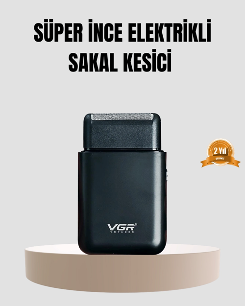 İthalat® Kompakt Şarjlı Tıraş Makinesi Çift Yönlü Bıçaklı 45 Dakika Kullanım Süreli