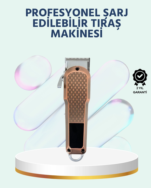 İthalat® Şarjlı Saç Kesme Makinesi – Type-C Girişli, Lcd Ekranlı Sessiz Motor