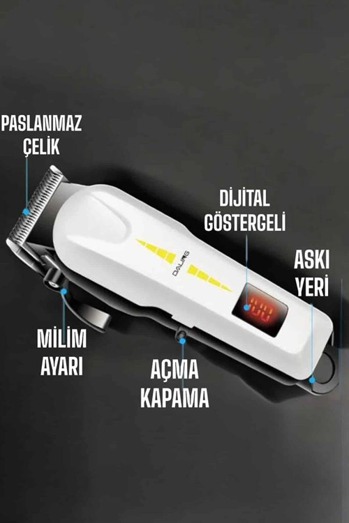 İthalat® Tıraş Makinesi Uzun Ömürlü Batarya, Bıçaklar Profesyonel