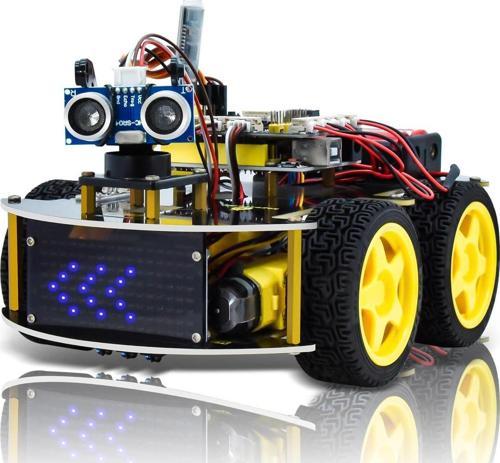 KEYESTUDIO Akıllı Araba Robotu, 4WD Programlanabilir DIY Başlangıç Kiti