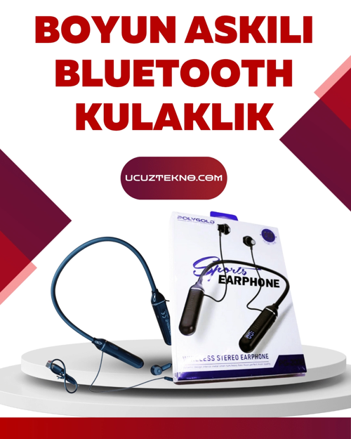 İthalat® Polygold Pg-100 Bluetooth Kulaklık – Ergonomik Boyun Bantlı Tasarım, Net Ses Konfor