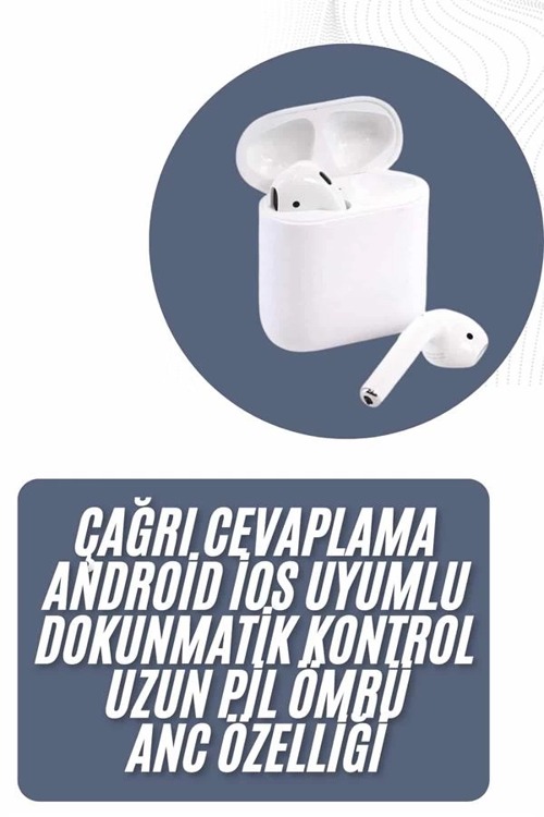 İthalat® 2025 Model Çağrı Cevaplayabilen Bluetooth Kulaklık Beyaz Dokunmatik