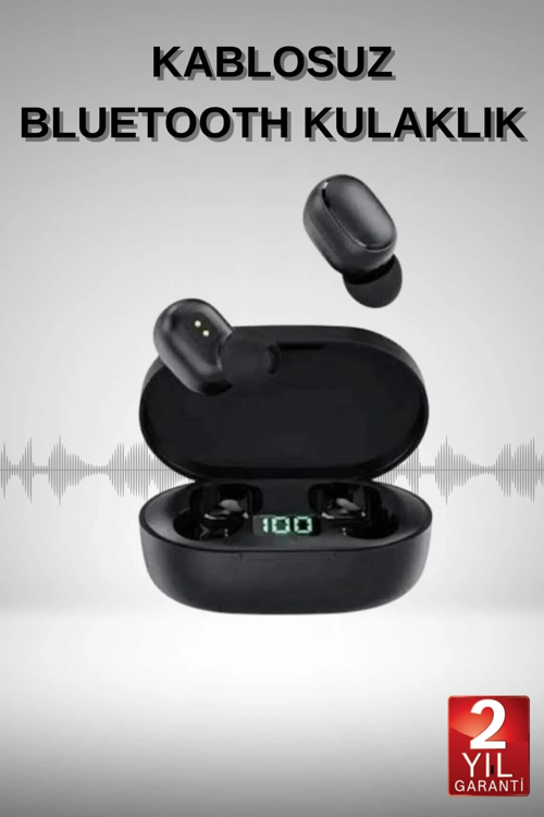 İthalat® Bluetooth Kulaklık Dijital Göstergeli Yüksek Ses Kaliteli Uzun Pil Ömrü