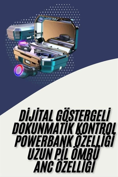 İthalat® Bluetooth Kulaklık Android İos Uyumlu Anc Özellikli Dijital Şarj Göstergeli