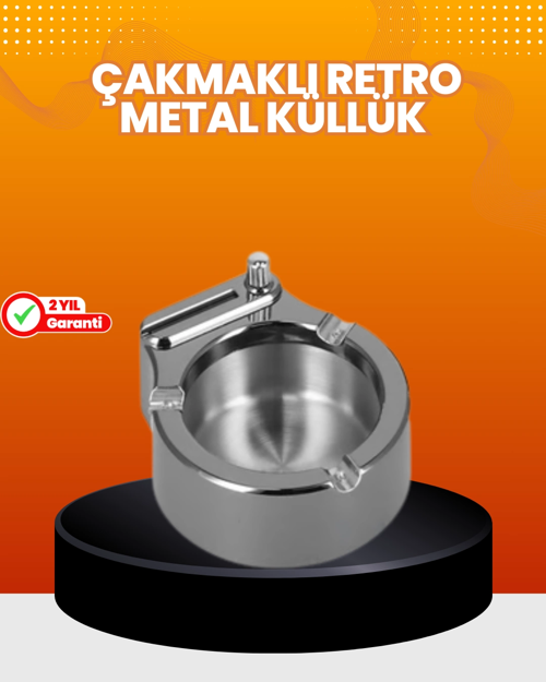 İthalat® Küllük Çakmak Birleşik Set Paslanmaz Çelik Gövde