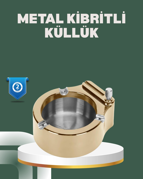 İthalat® Yeniden Doldurulabilir Çakmaklı Küllük Dayanıklı Yapı