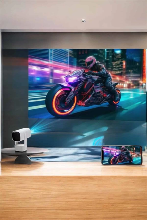 İthalat® Akıllı Projeksiyon Powerbankli Taşınabilir Sinema Projektörü 4K Hd Kaliteli