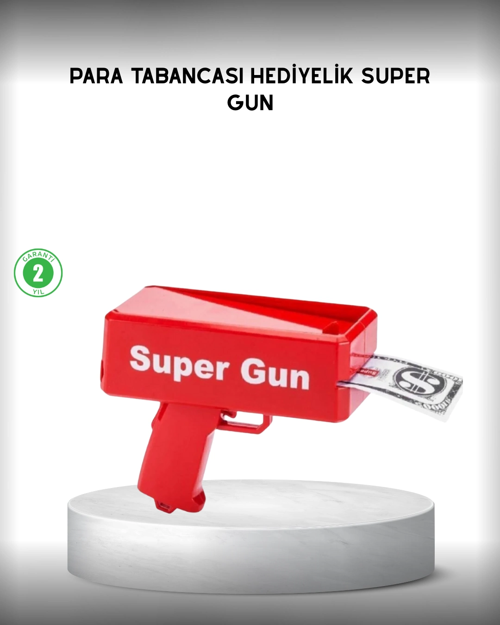 İthalat® Dolar Saçma Atma Tabancası Otomatik Kırmızı Oyuncak