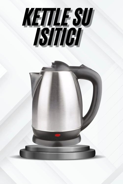 İthalat® Kettle Su Isıtıcı C F Priz Uyumlu 220 - 240 V Paslanmaz Çelik Kablolu