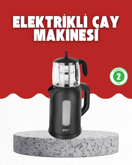 İthalat® Sıcak Tutma Özellikli 2’Si 1 Arada Çay Makinesi Su Isıtıcı