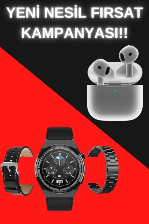 İthalat® Akıllı Saat Kulaklık Seti Bildirim Görme Arama Cevaplama Anc Özelliği